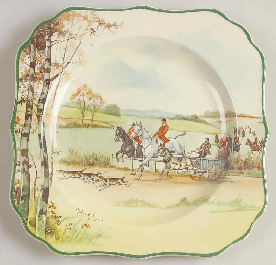 Fox Hunting A Square Salad Plate by Royal Doulton-1
