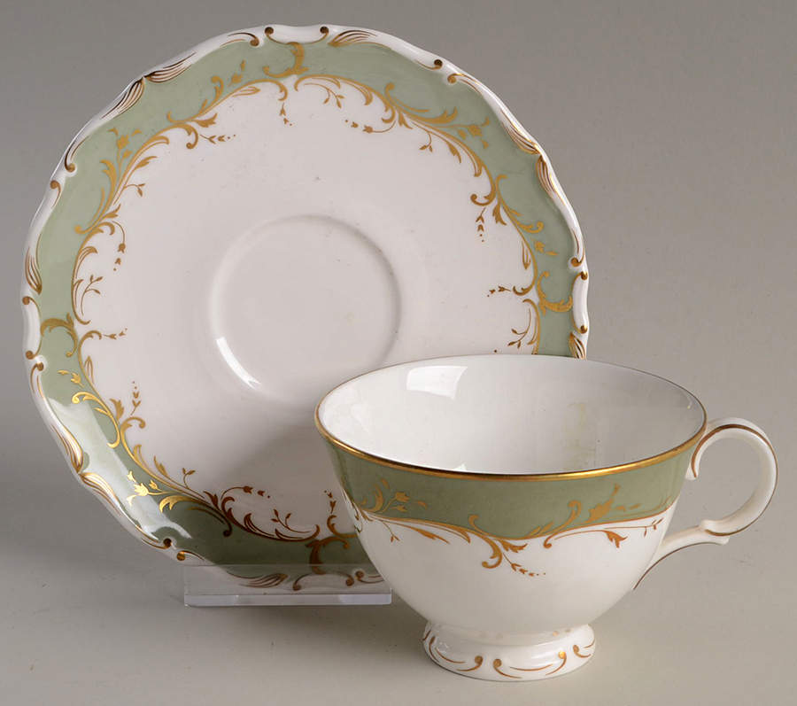 Fontainebleau Green Footed Cup & Saucer Set by Royal Doulton-1