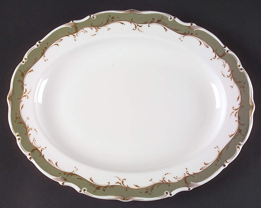 Fontainebleau Green 13" Oval Serving Platter by Royal Doulton-1