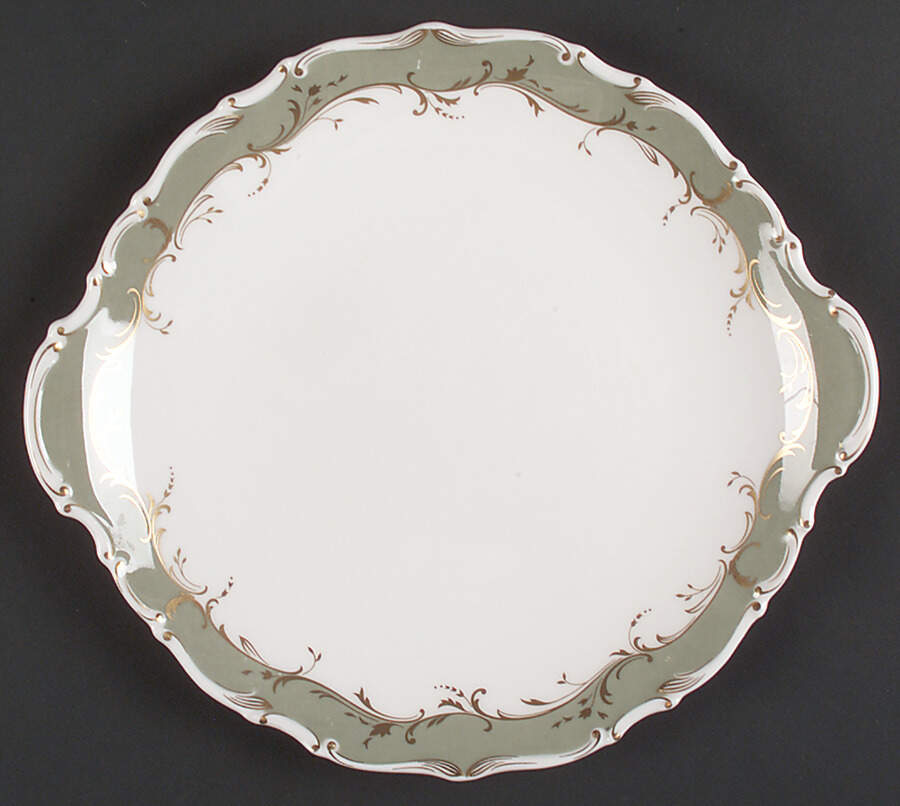 Fontainebleau Green Handled Cake Plate by Royal Doulton-1