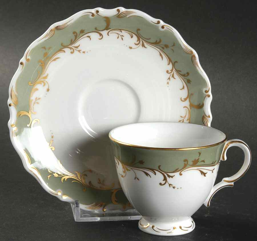Fontainebleau Green Footed Demitasse Cup & Saucer Set by Royal Doulton-1