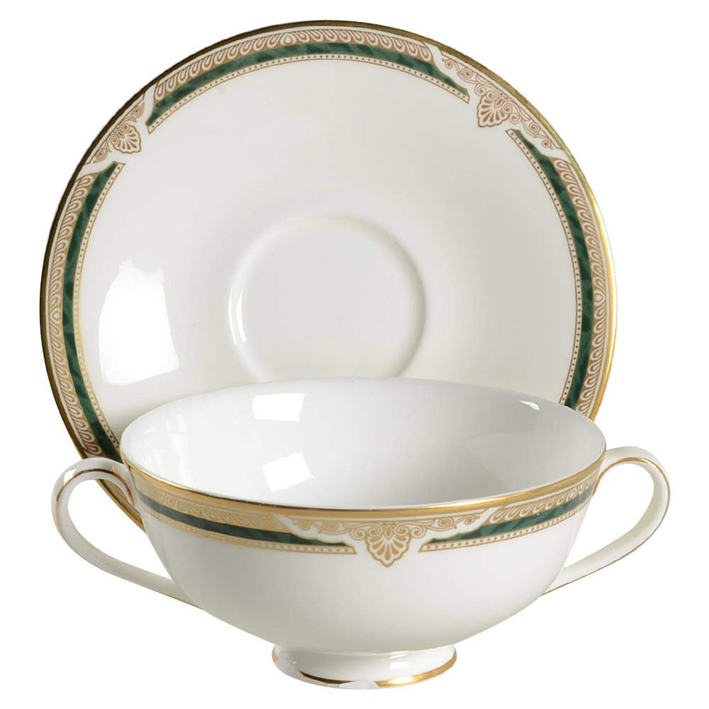 Forsyth Footed Cream Soup Bowl & Cup Saucer Set by Royal Doulton-1