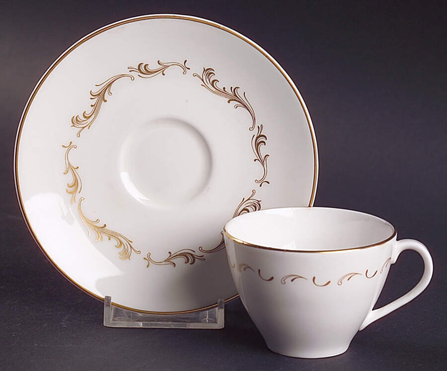 French Provincial Flat Demitasse Cup & Saucer Set by Royal Doulton-1