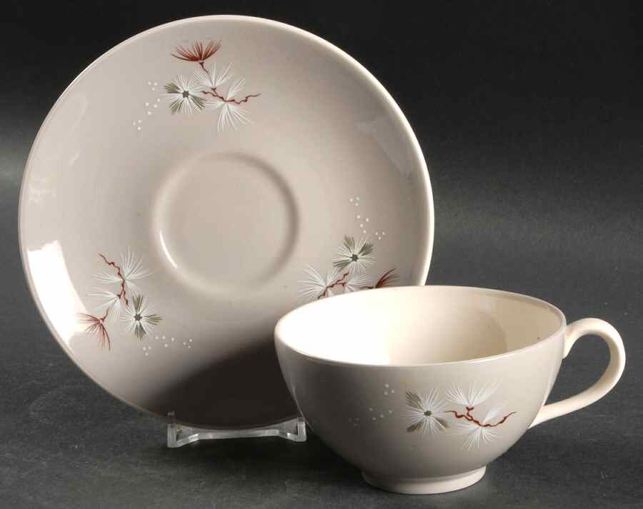 Frost Pine Flat Cup & Saucer Set by Royal Doulton-1