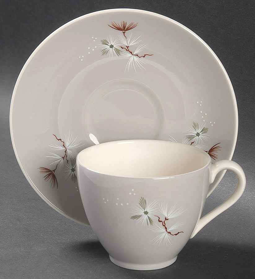 Frost Pine Flat Cup & Saucer Set by Royal Doulton-1