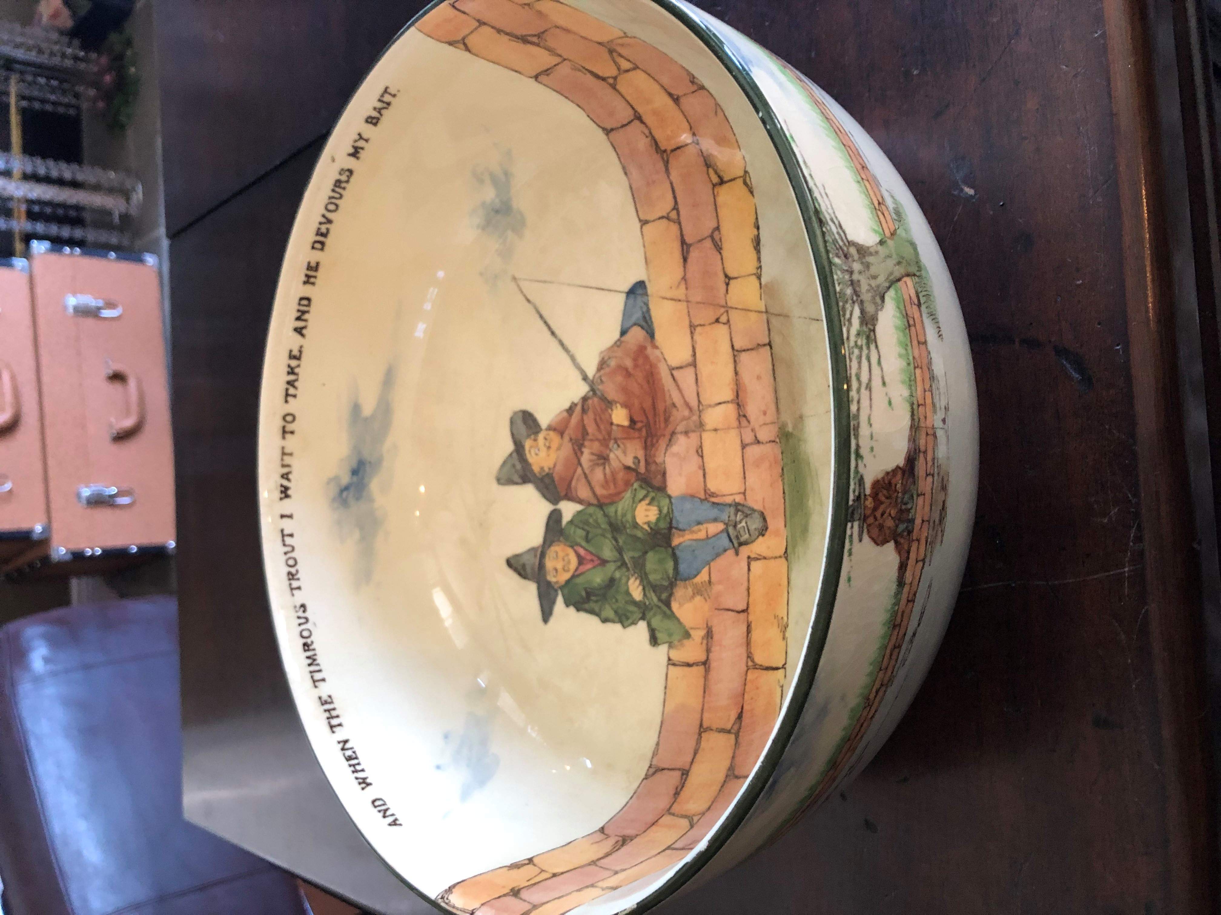 Gallant Fishers A Large Fruit Bowl by Royal Doulton-1