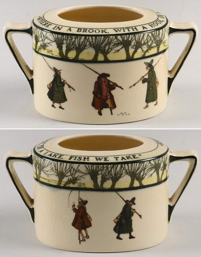 Gallant Fishers A Sugar Bowl No Lid by Royal Doulton-1