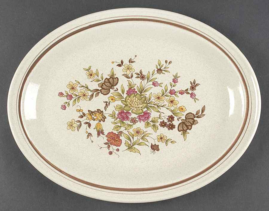 Gaiety Brown 13" Oval Serving Platter by Royal Doulton-1