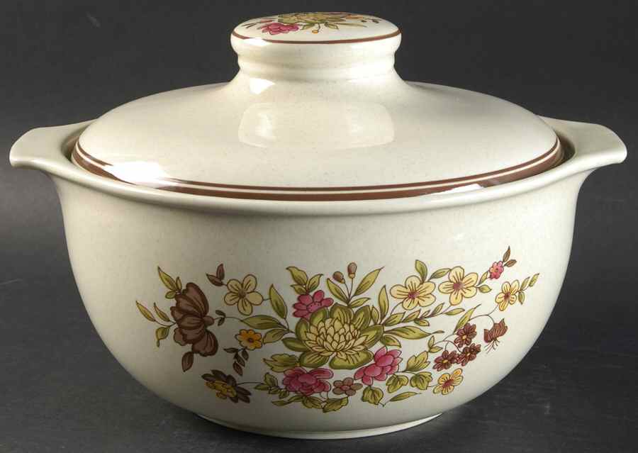 Gaiety Brown 3 Quart Round Covered Casserole by Royal Doulton-1