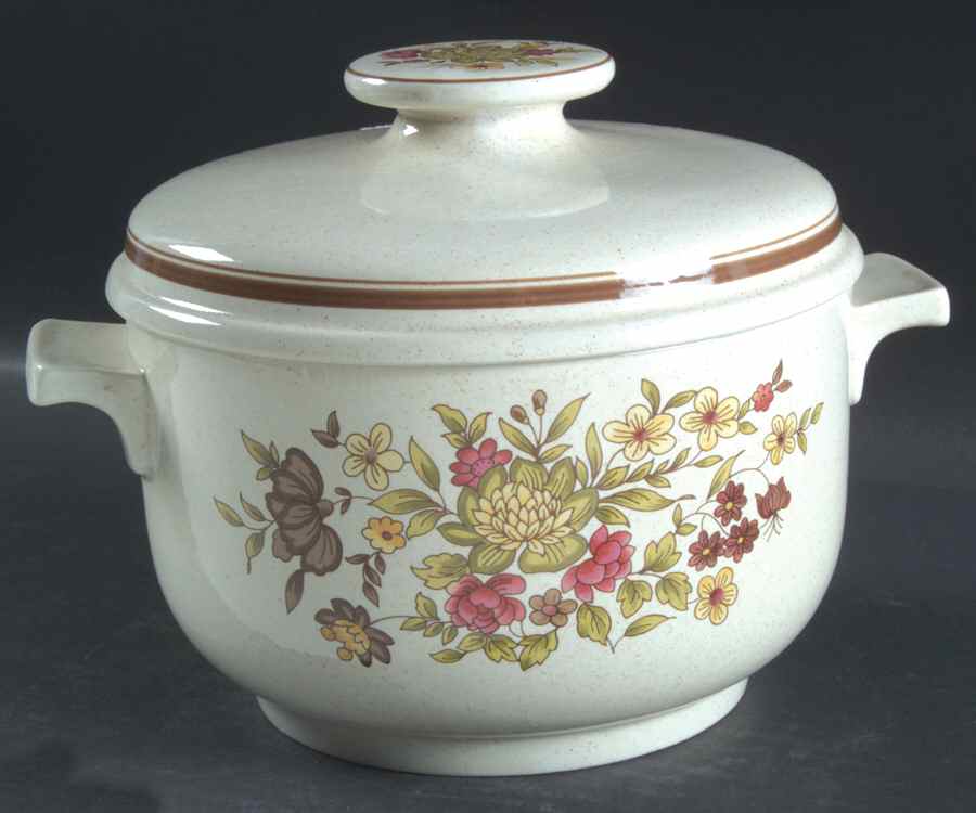 Gaiety Brown 1.25 Qt Round Covered Casserole by Royal Doulton-1
