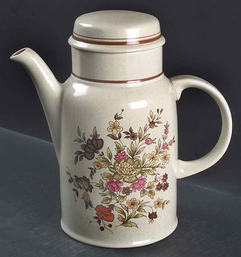 Gaiety Brown Coffee Pot & Lid by Royal Doulton-1