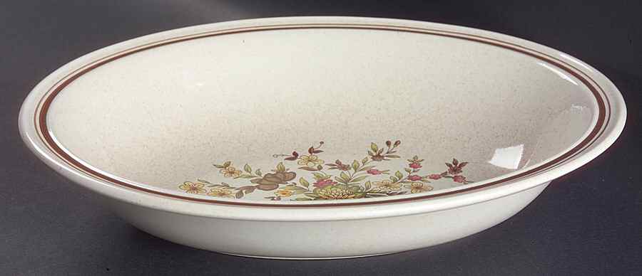 Gaiety Brown 10" Oval Vegetable Bowl by Royal Doulton-1