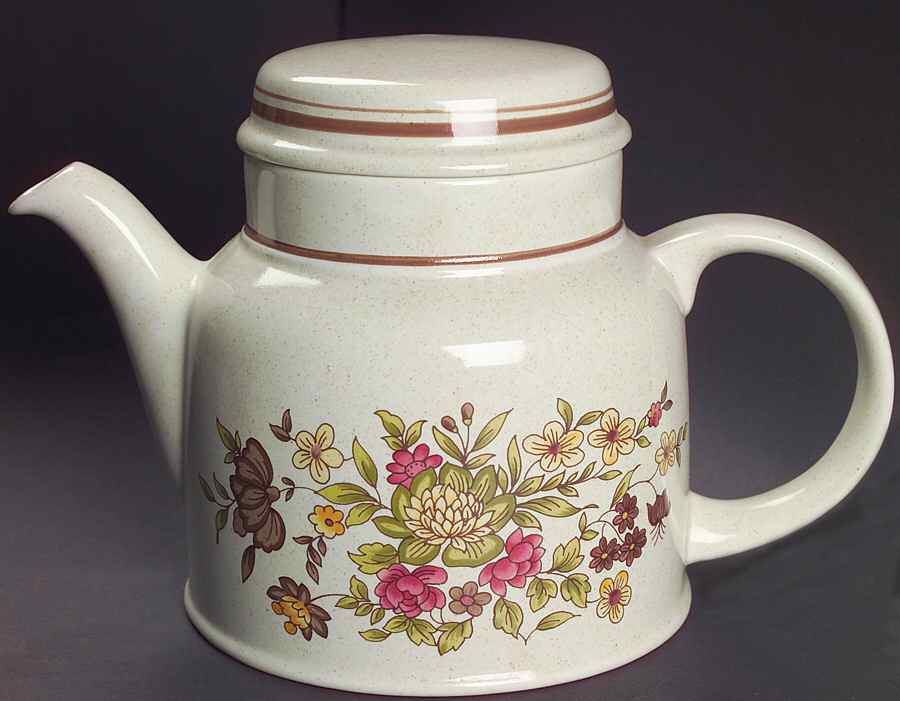 Gaiety Brown Teapot & Lid by Royal Doulton-1