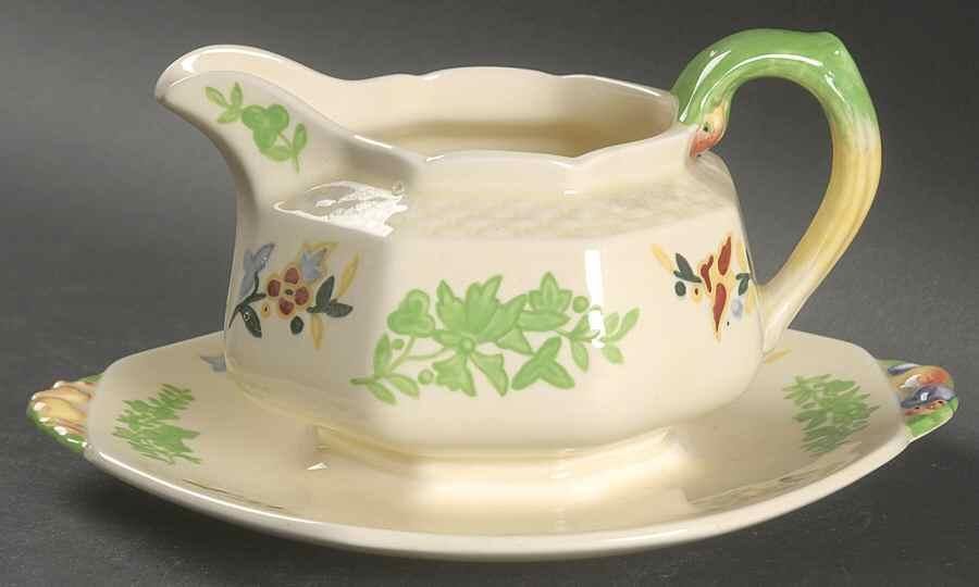 Gay Lady Gravy Boat with Attached Underplate by Royal Doulton-1