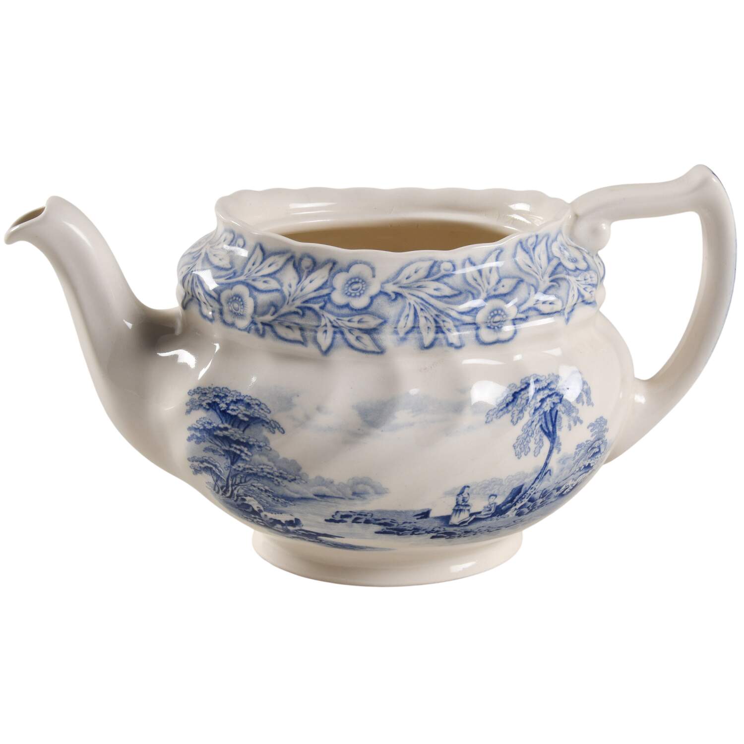 Geneva  Blue (Scalloped) Teapot No Lid by Royal Doulton-1