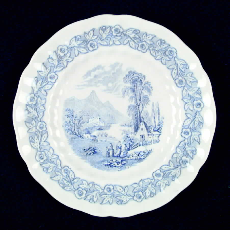 Geneva  Blue (Scalloped) Bread & Butter Plate by Royal Doulton-1