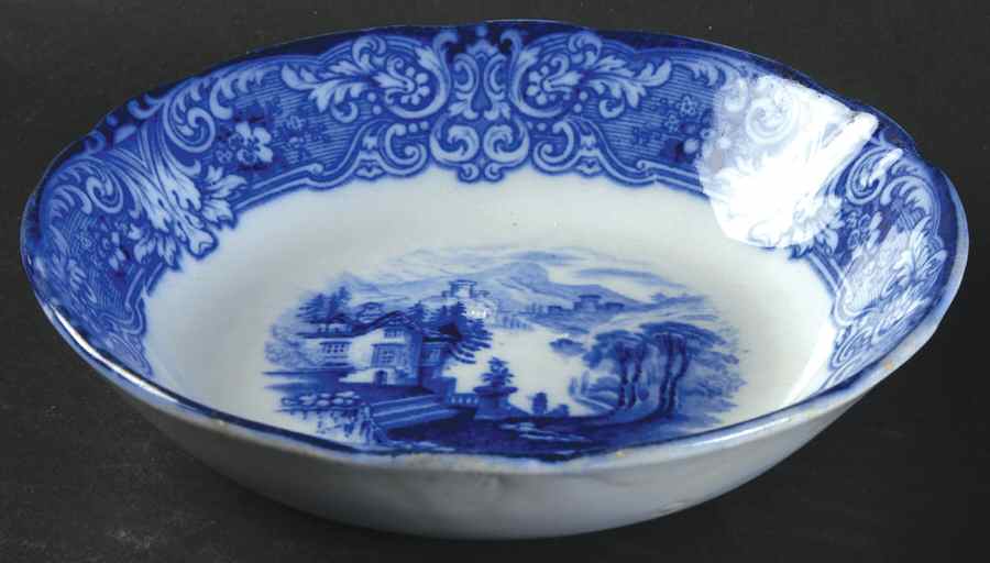 Geneva (Flow Blue) Fruit/Dessert (Sauce) Bowl by Royal Doulton-1