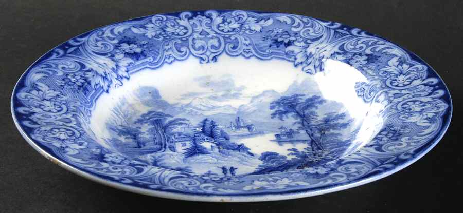 Geneva (Flow Blue) Rim Soup Bowl by Royal Doulton-1