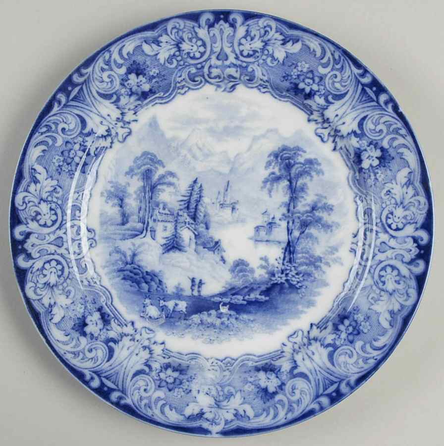 Geneva (Flow Blue) Salad Plate by Royal Doulton-1
