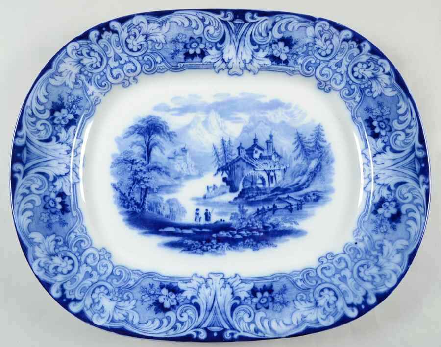 Geneva (Flow Blue) 17" Oval Serving Platter by Royal Doulton-1