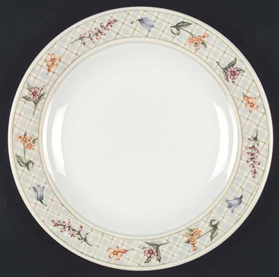 Gingham Floral Dinner Plate by Royal Doulton-1