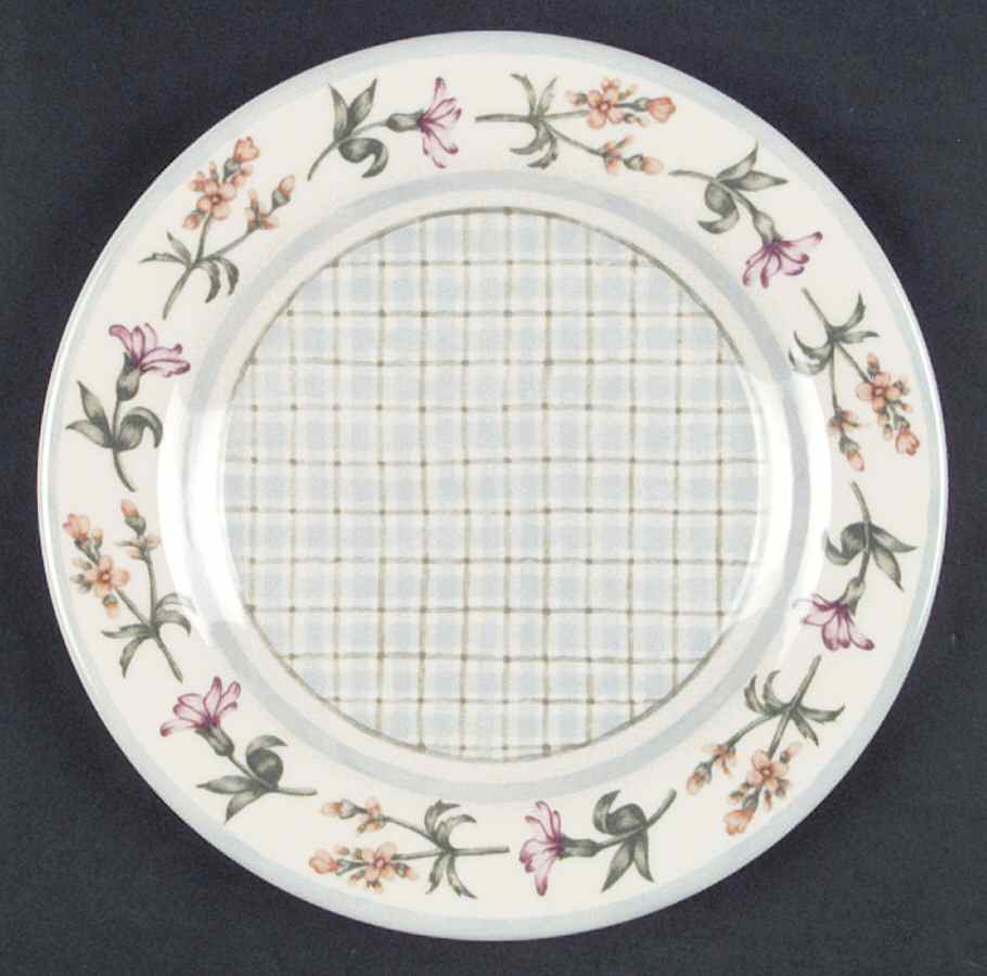 Gingham Floral Salad Plate by Royal Doulton-1