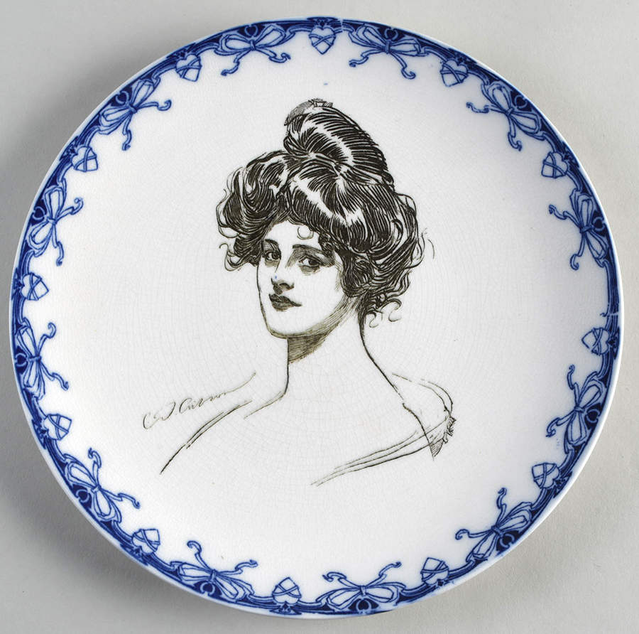 Gibson Girl (Heads) Dinner Plate by Royal Doulton-1