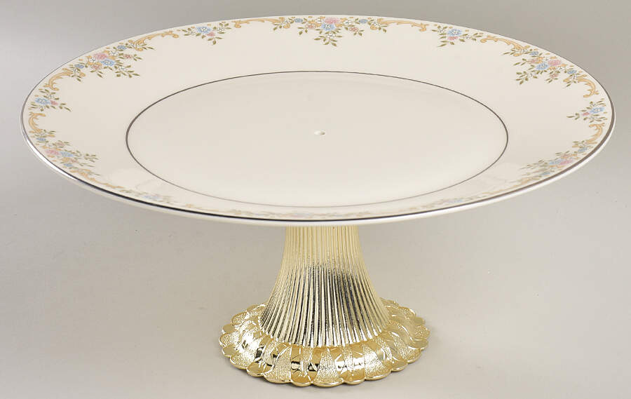 Giselle Cake Stand with 4"-5" Metal Pedestal  Hc by Royal Doulton-1