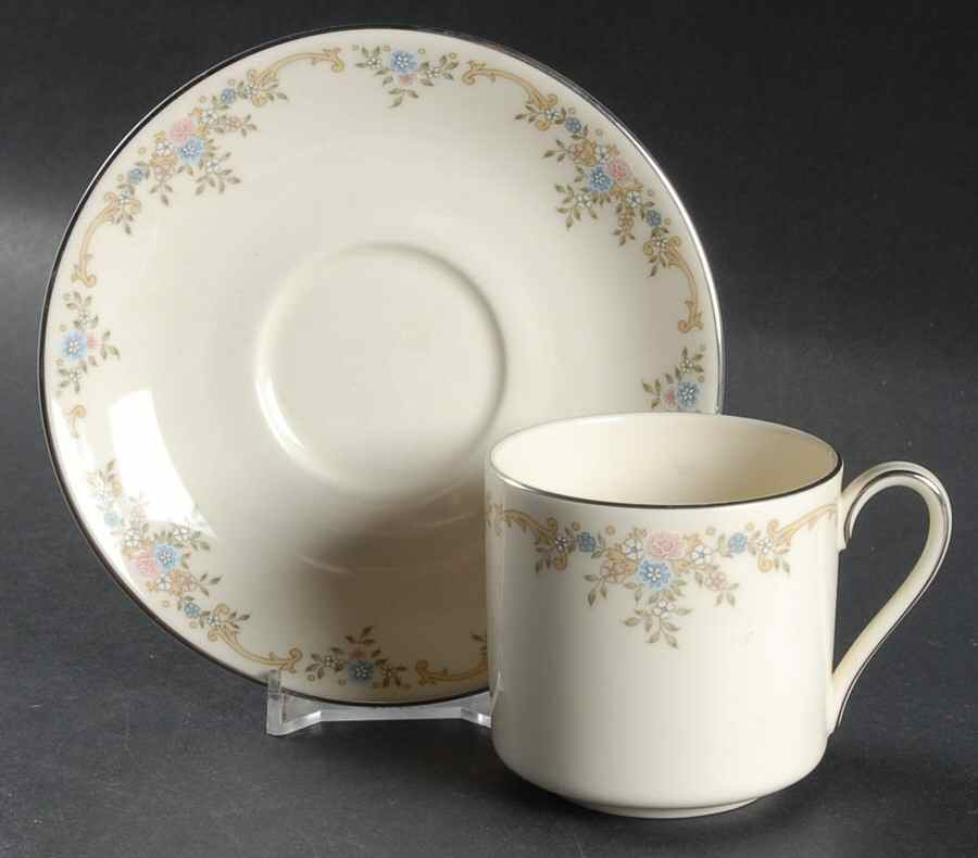 Giselle Flat Demitasse Cup & Saucer Set by Royal Doulton-1