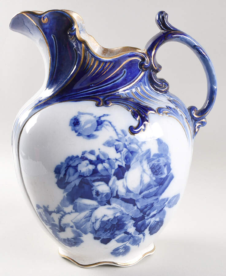 Gloria De Dijon (Flow Blue) 160 Oz Pitcher by Royal Doulton-1
