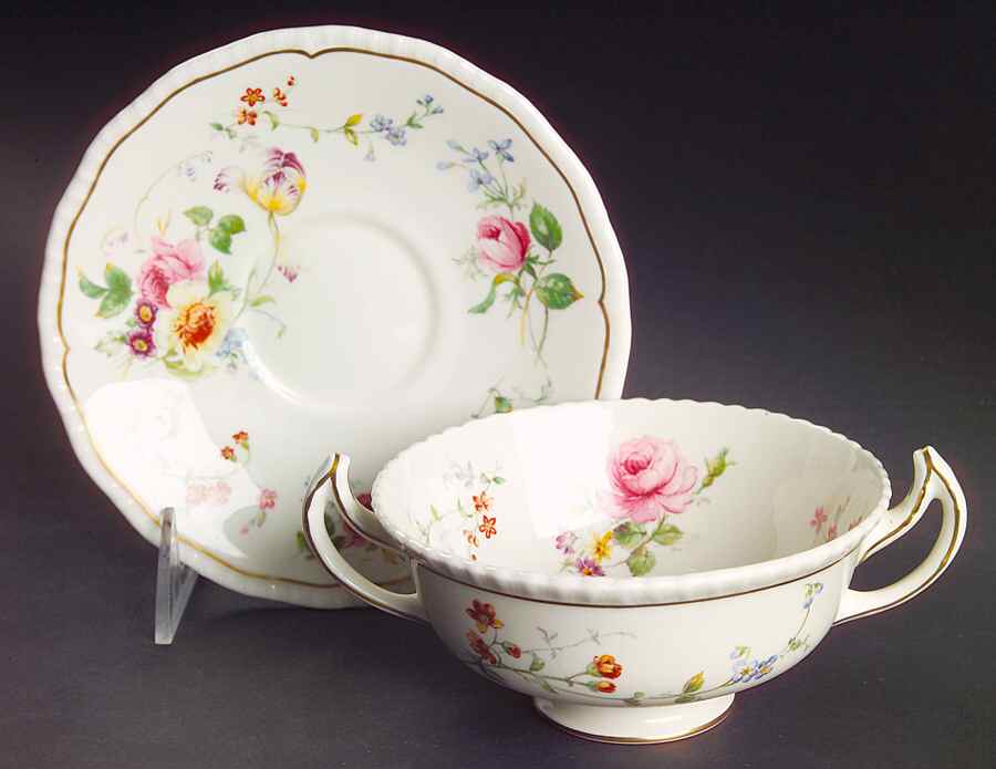 Gleneagles Footed Cream Soup Bowl & Saucer Set by Royal Doulton-1