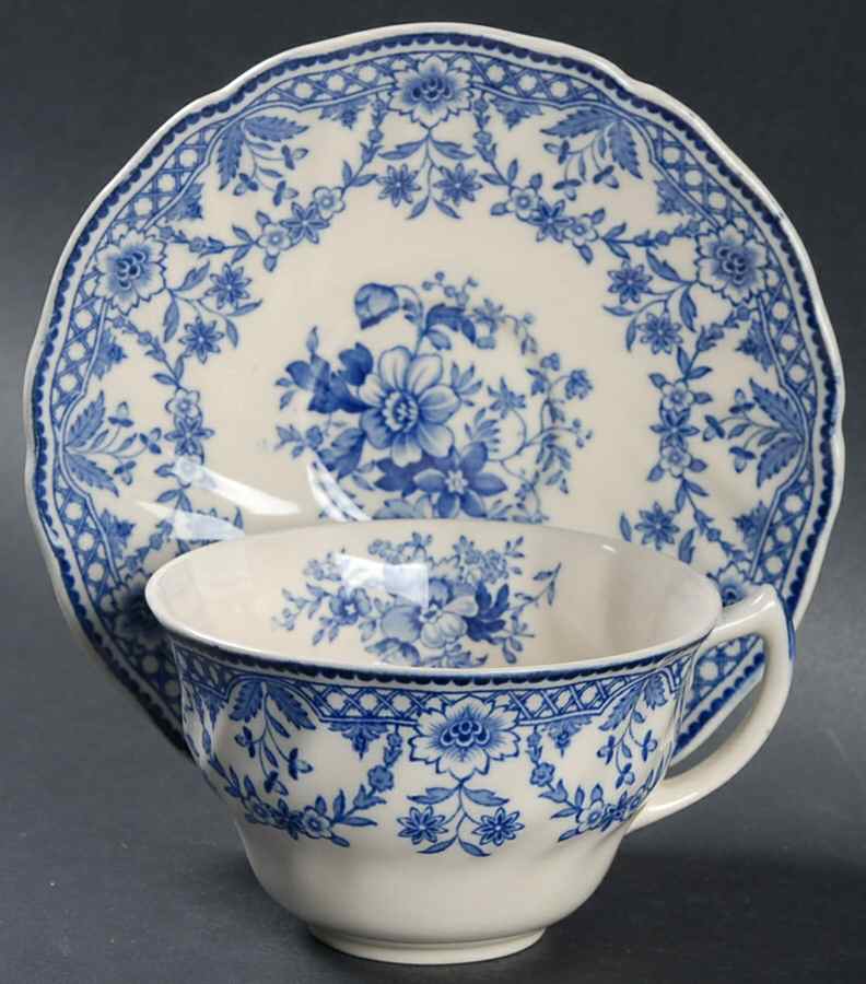 Glendale Blue Flat Cup & Saucer Set by Royal Doulton-1