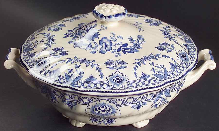 Glendale Blue Round Covered Vegetable by Royal Doulton-1