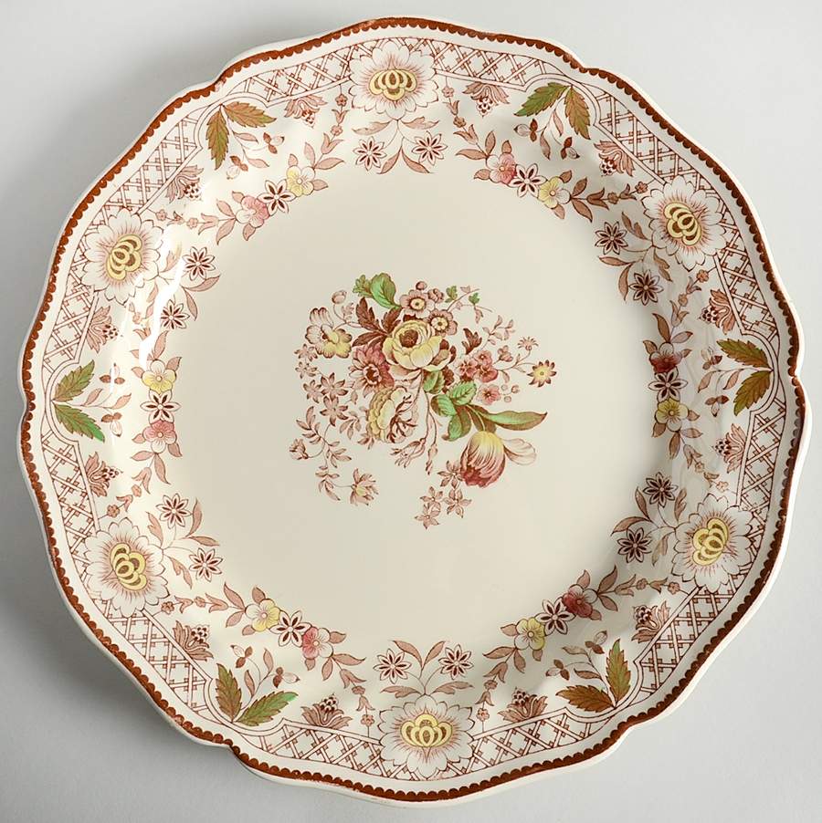 The Glendale Brown Multicolor 12" Chop Plate (Round Platter) by Royal Doulton-1