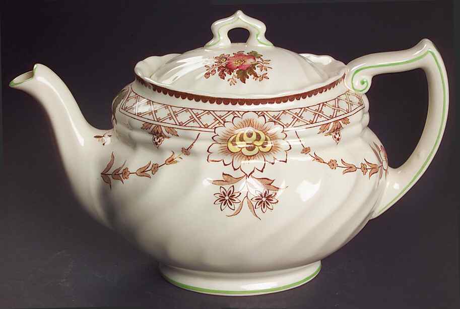 The Glendale Brown Multicolor Teapot & Lid by Royal Doulton-1