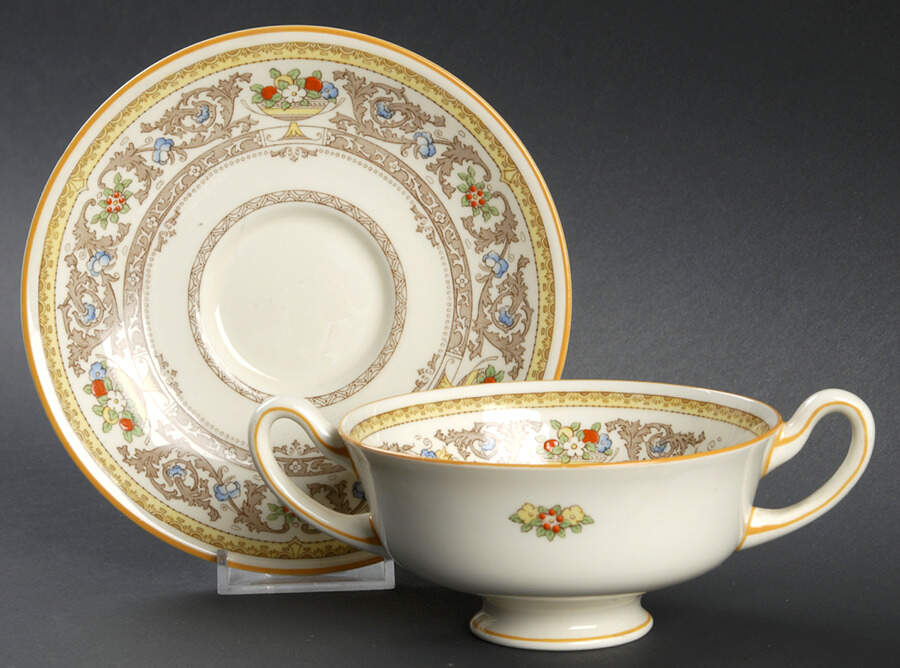 Gloucester Footed Cream Soup Bowl & Saucer Set by Royal Doulton-1