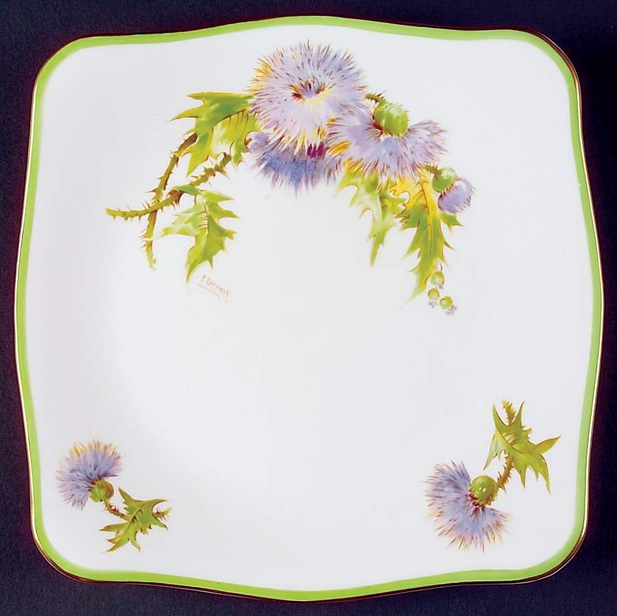 Glamis Thistle 9" Square Cake Plate by Royal Doulton-1