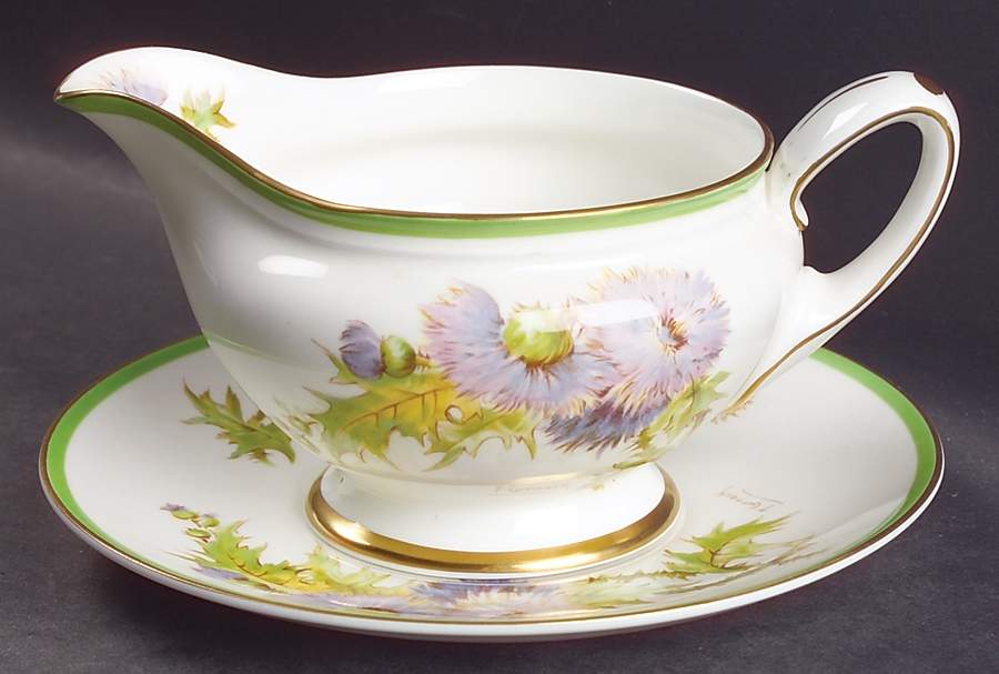 Glamis Thistle Gravy Boat & Underplate by Royal Doulton-1