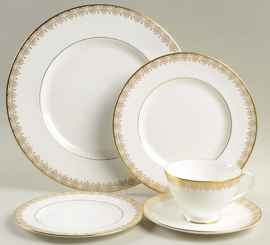 Gold Lace 5 Piece Place Setting by Royal Doulton-1