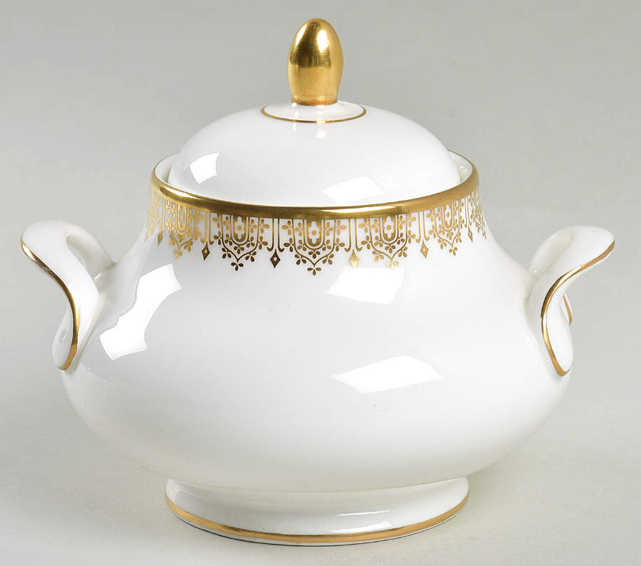 Gold Lace Sugar Bowl & Lid by Royal Doulton-1
