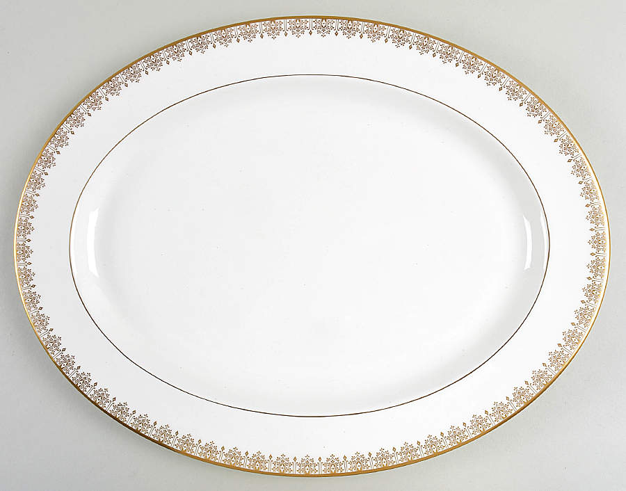 Gold Lace 16" Oval Serving Platter by Royal Doulton-1