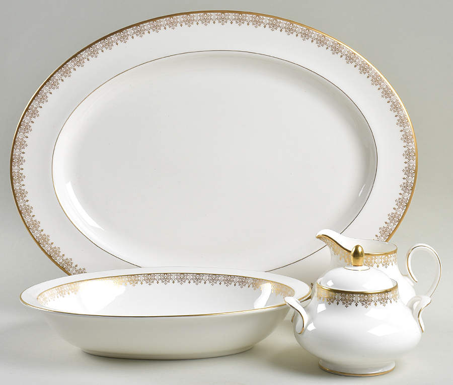 Gold Lace 5 Piece Hostess Set by Royal Doulton-1