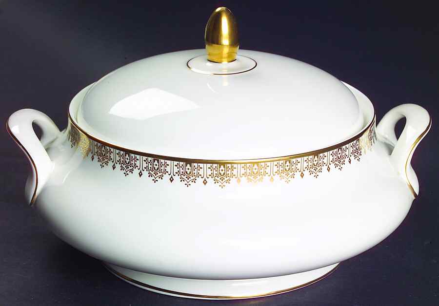Gold Lace Round Covered Vegetable by Royal Doulton-1