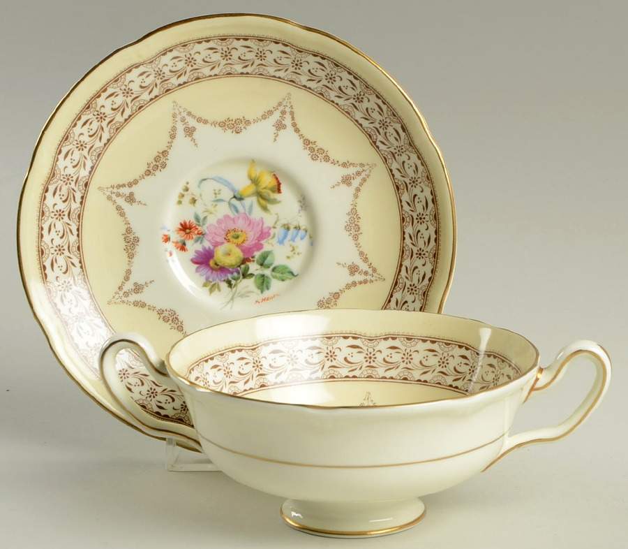 The Goodwood Footed Cream Soup Bowl & Saucer Set by Royal Doulton-1