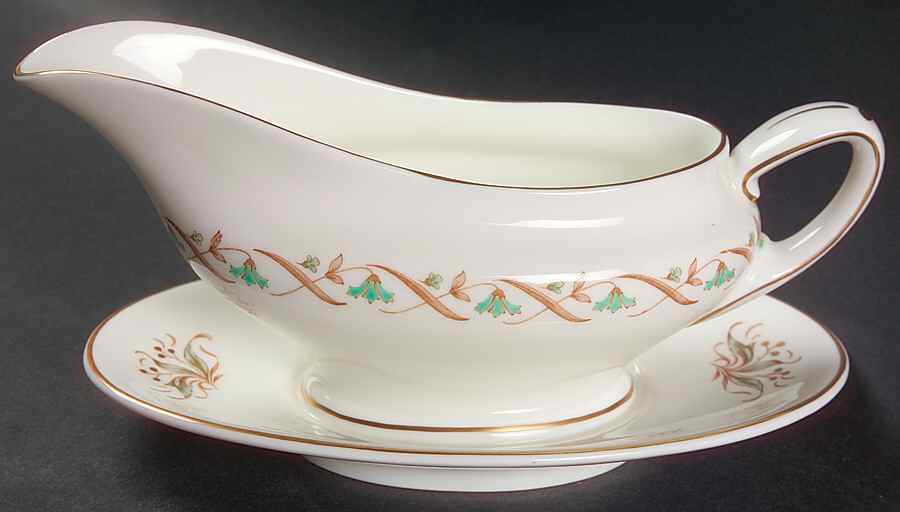 Golden Spice Gravy Boat with Attached Underplate by Royal Doulton-1