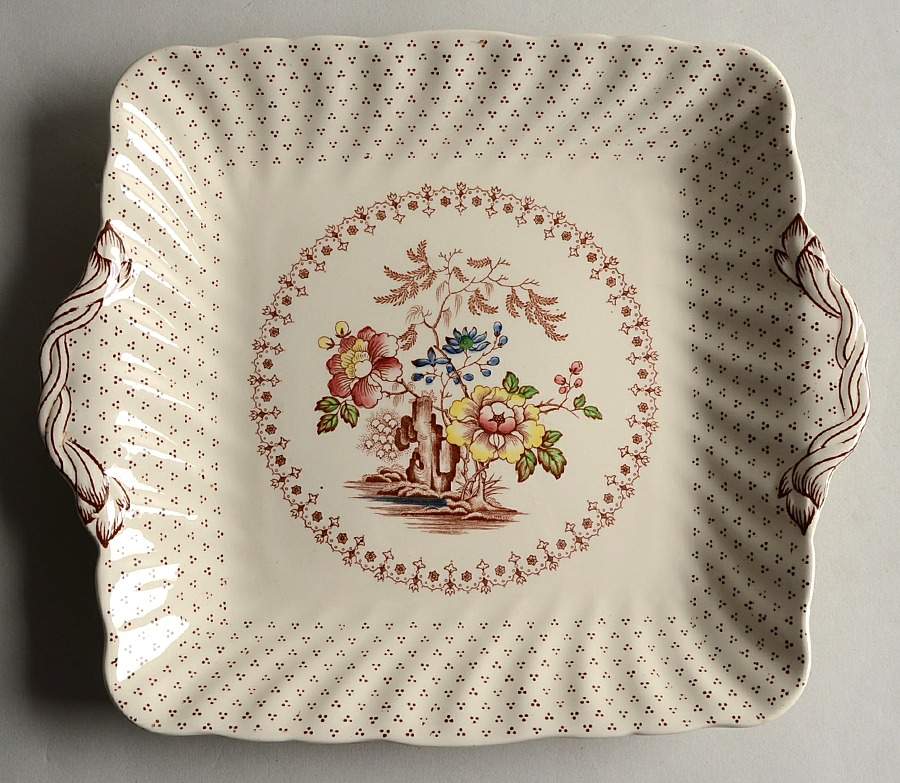 Grantham Square Handled Cake Plate by Royal Doulton-1