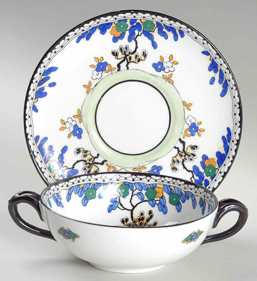 H1790 (Scalloped) Flat Cream Soup Bowl & Saucer Set by Royal Doulton-1