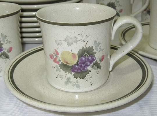 Harvest Garland (Rim) Flat Demitasse Cup & Saucer Set by Royal Doulton-1