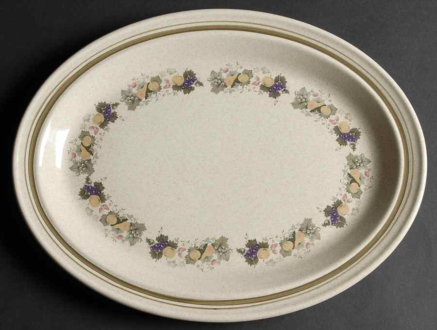 Harvest Garland (Rim) 13" Oval Serving Platter by Royal Doulton-1