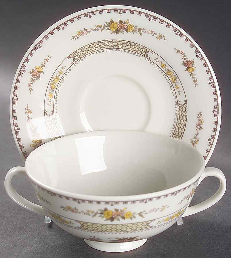 Hamilton Footed Cream Soup Bowl & Saucer Set by Royal Doulton-1